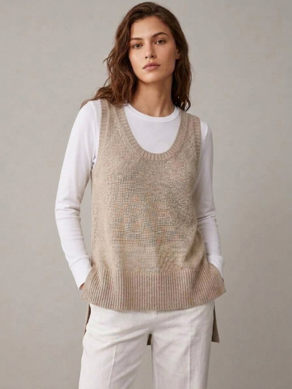 Banana Republic Women's Knit Minimalist Boho High-Low Tank Top Medium